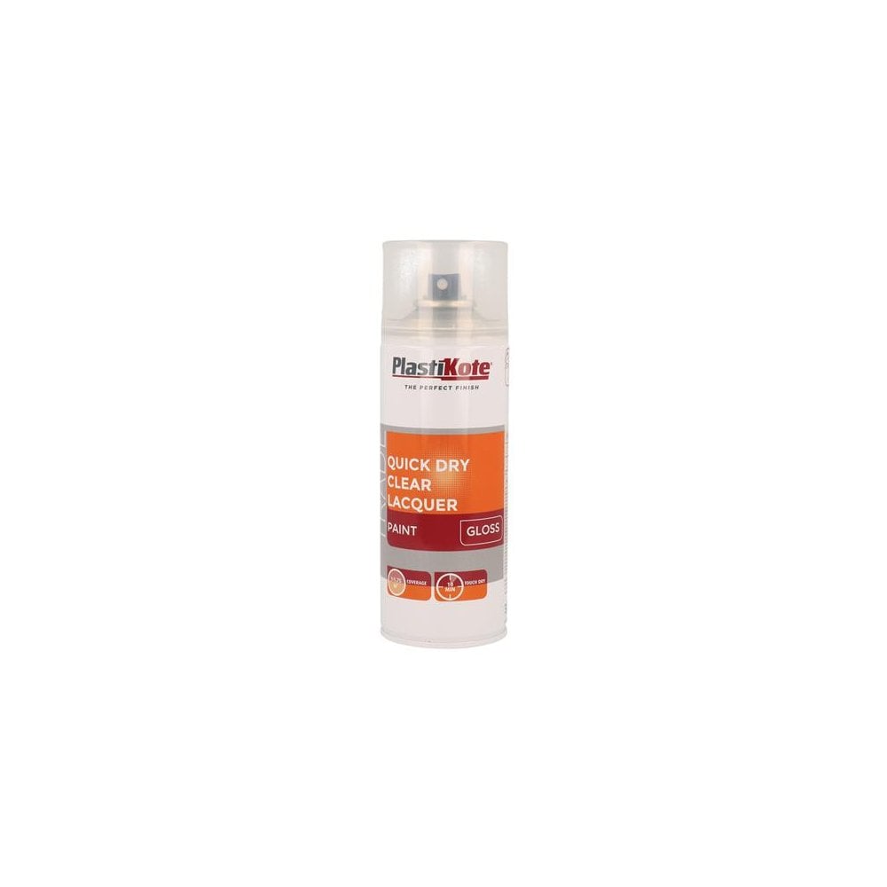 PlastiKote Trade Quick Dry Clear Lacquer Spray Gloss 400ml