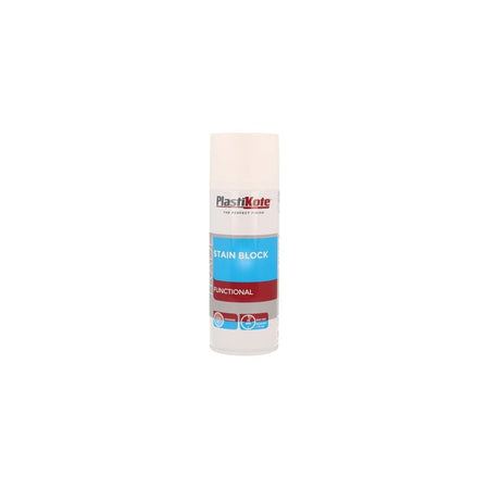 PlastiKote Trade Stain Block Spray Paint White 400ml