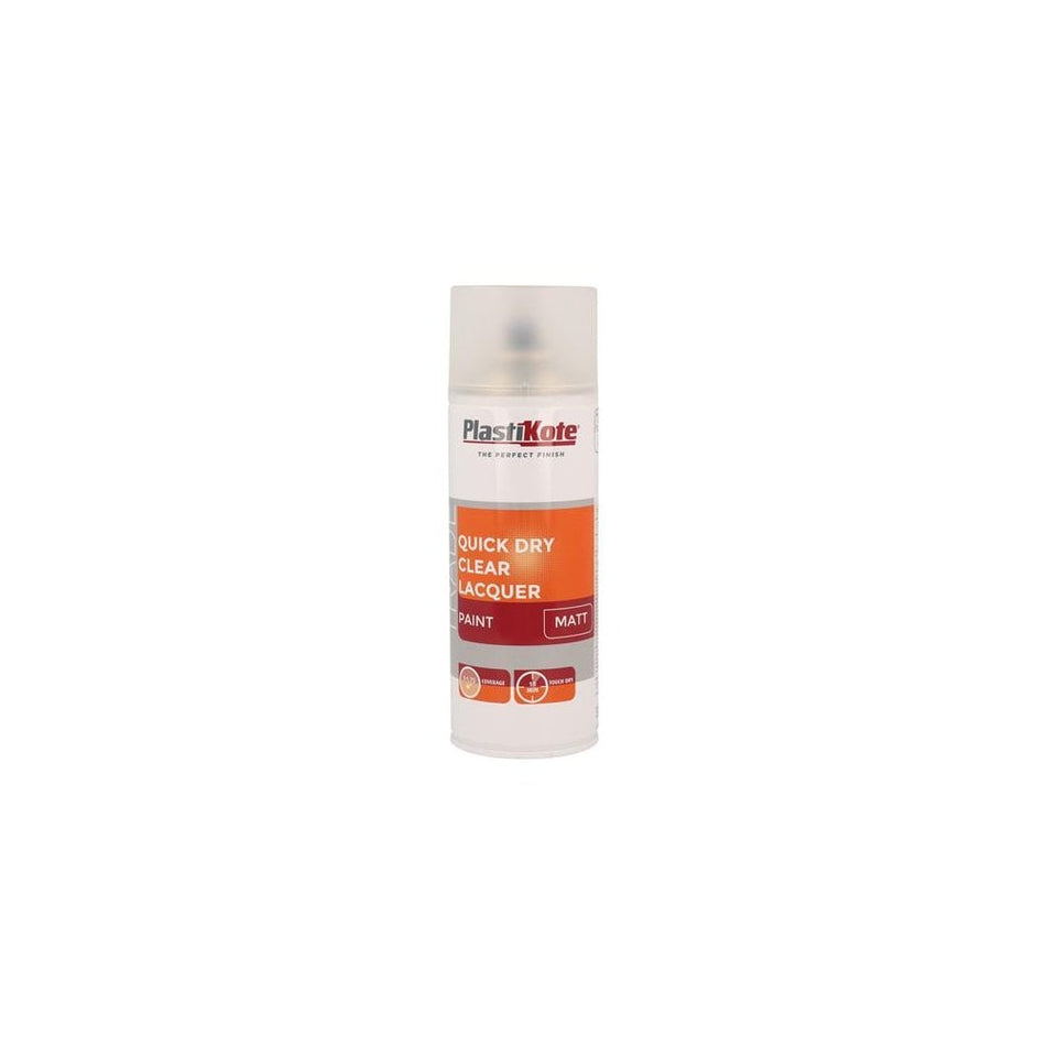 PlastiKote Trade Quick Dry Clear Lacquer Spray Matt 400ml