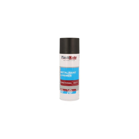 PlastiKote Trade Metal Spray Paint & Primer Matt Black 400ml