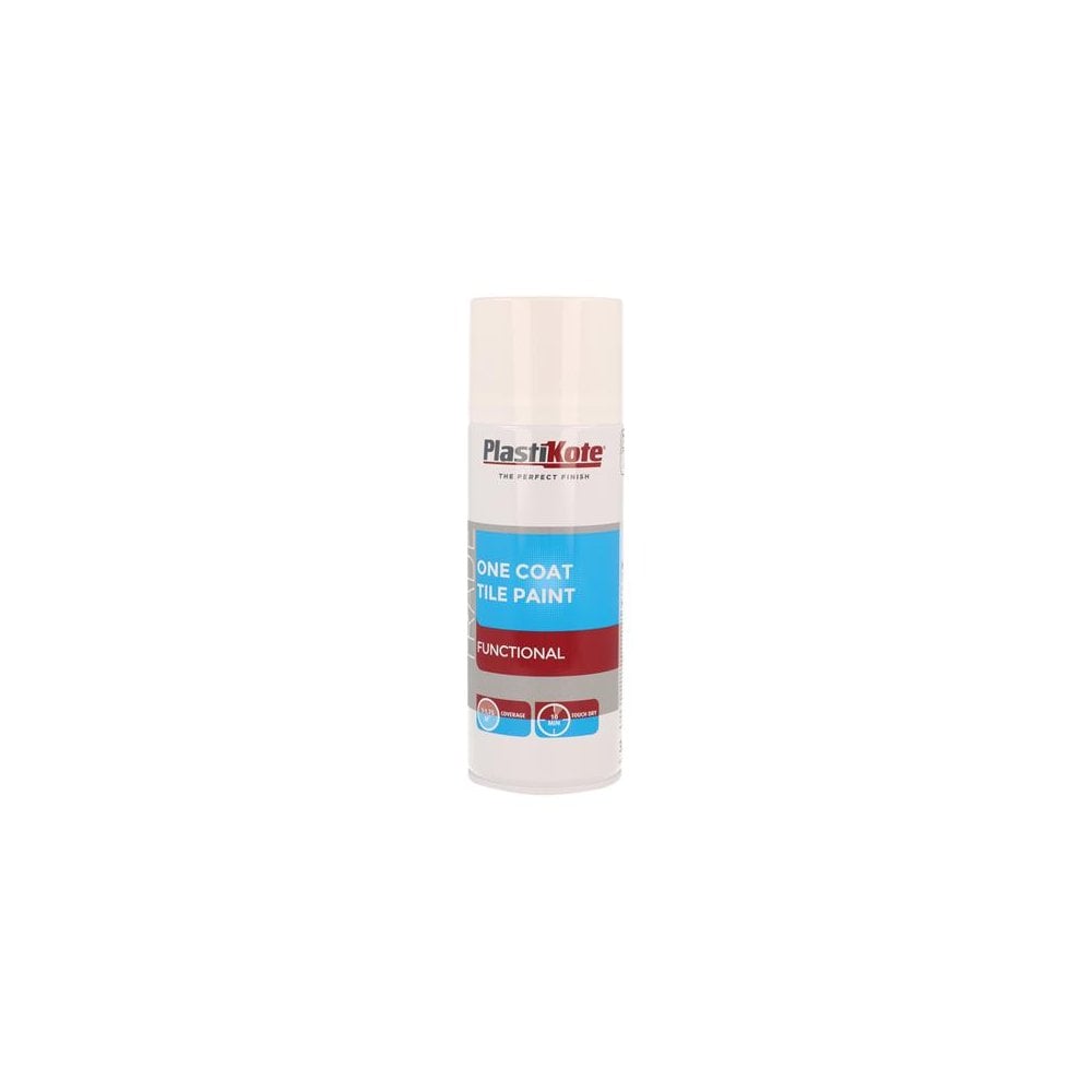 PlastiKote Trade One Coat Spray Tile Paint Gloss White 400ml
