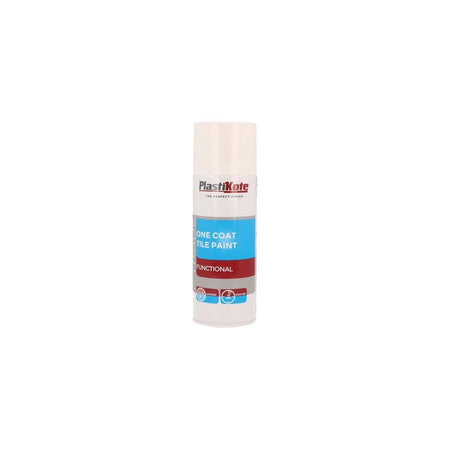 PlastiKote Trade One Coat Spray Tile Paint Gloss White 400ml