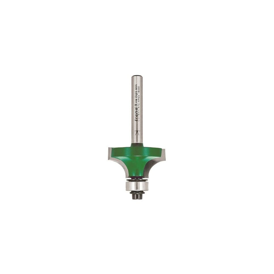 Trend C078 x 1/4 TC Round Over Two Flute Cutter 9.5mm x 15.9mm
