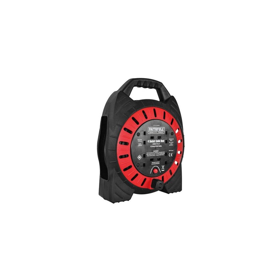 Faithfull Power Plus Semi Enclosed CableÂ Reel 240V 20M 13A 4G
