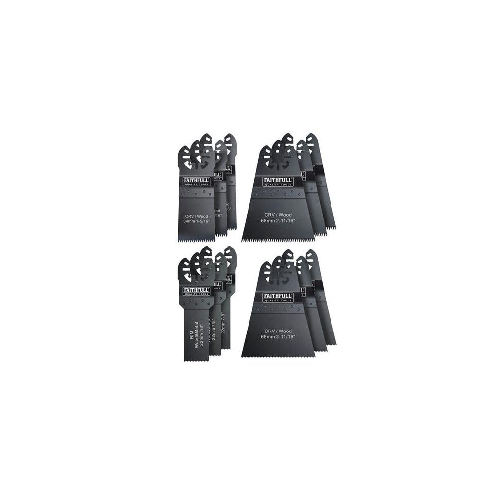 Faithfull Multi-Function Tool Blade Set, 12 Piece