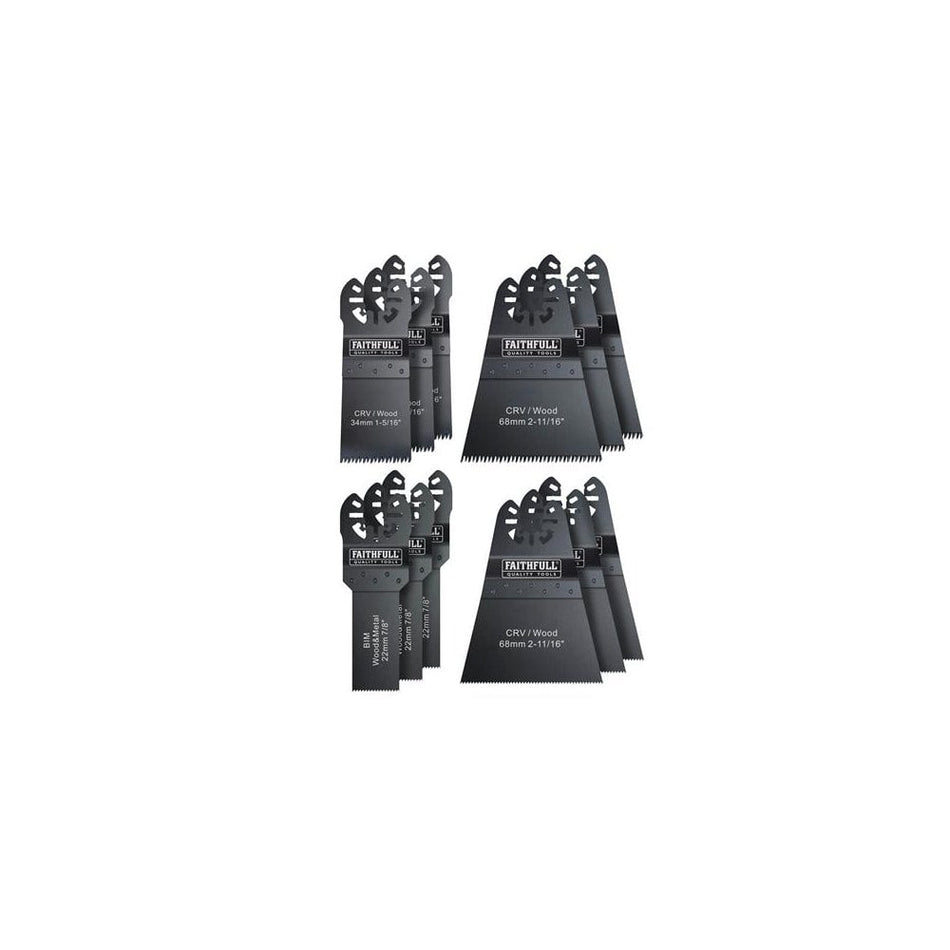 Faithfull Multi-Function Tool Blade Set, 12 Piece