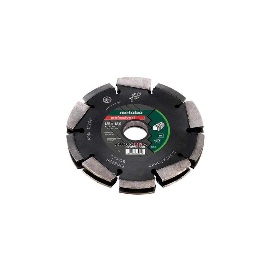 Metabo 2 Row Professional UP Universal Wall Chaser Blade 125 x 18 x 22.23mm
