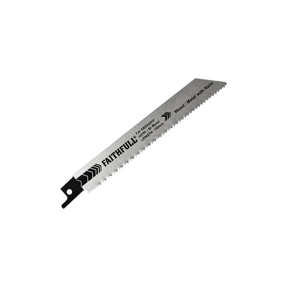 Faithfull S922HF Bi-Metal Sabre Saw Blade Demolition 150mm 10 TPI (Pack 5)