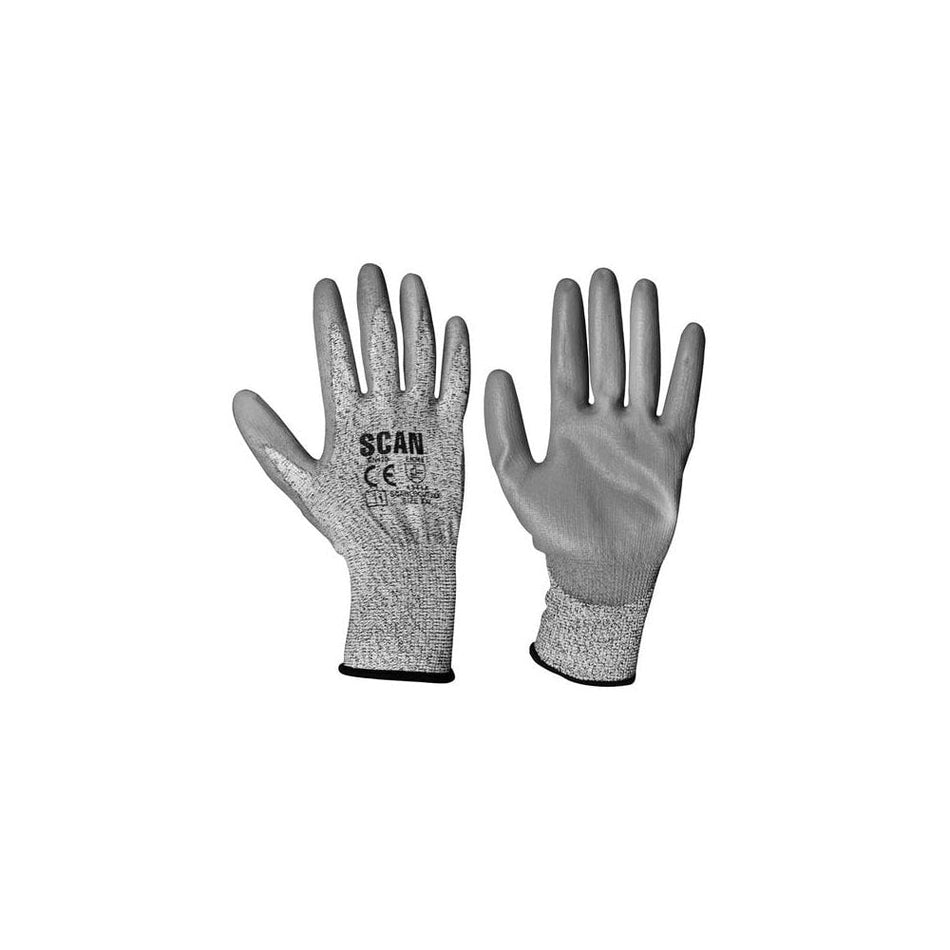 Scan Grey PU Coated Cut 3 Gloves - Extra Extra Large (Size 11)