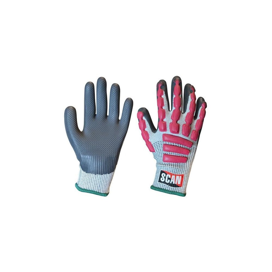 Scan Anti-Impact Latex Cut 5 Gloves - Medium (Size 8)