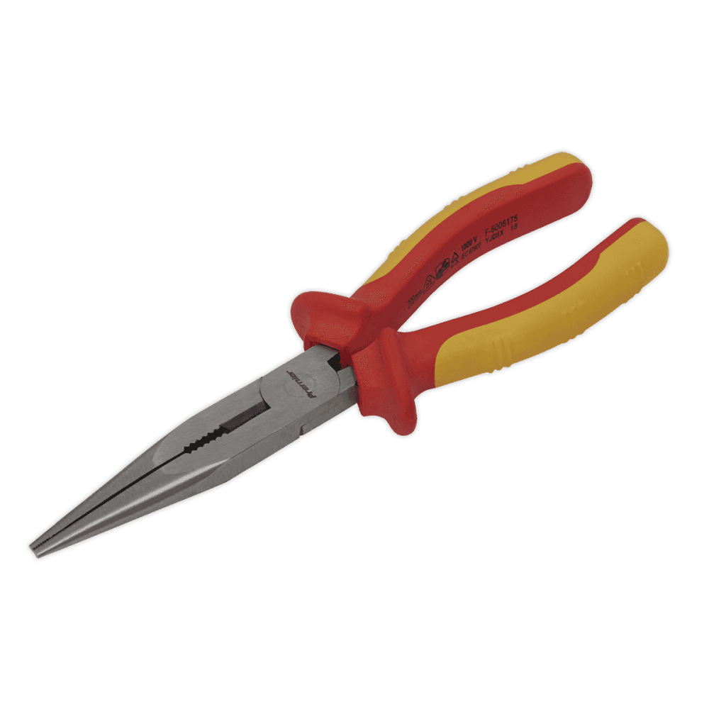 Sealey Long Nose Pliers 200mm VDE Approved Model No.-AK83457