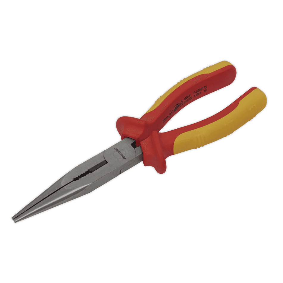 Sealey Long Nose Pliers 200mm VDE Approved Model No.-AK83457