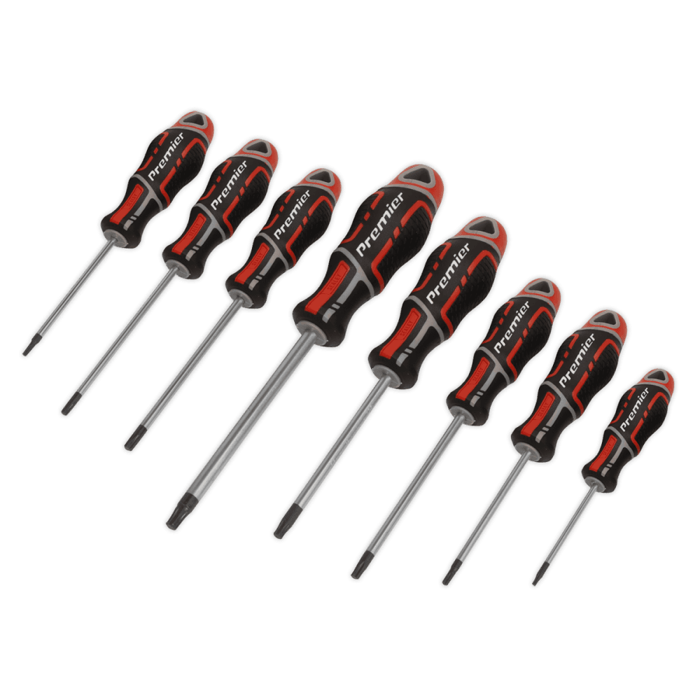 Sealey Premier GripMAX® Security TRX-Star* Screwdriver Set 8pc - Red Model No.-AK4323