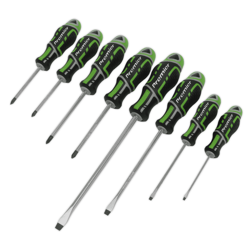 Sealey Premier GripMAX® Screwdriver Set 8pc - Hi-Vis Green Model No.-AK4322HV