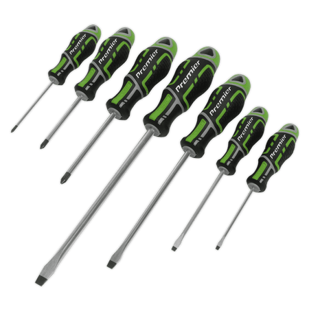 Sealey Premier GripMAX® Screwdriver Set 7pc - Hi-Vis Green Model No.-AK4321HV