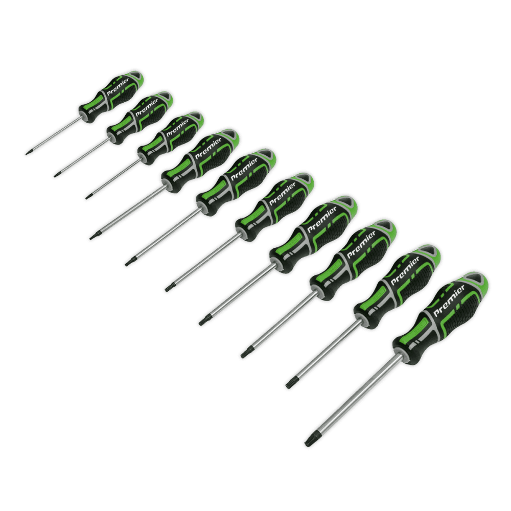 Sealey Premier GripMAX® TRX-Star* Screwdriver Set 10pc - Hi-Vis Green Model No.-AK4324HV