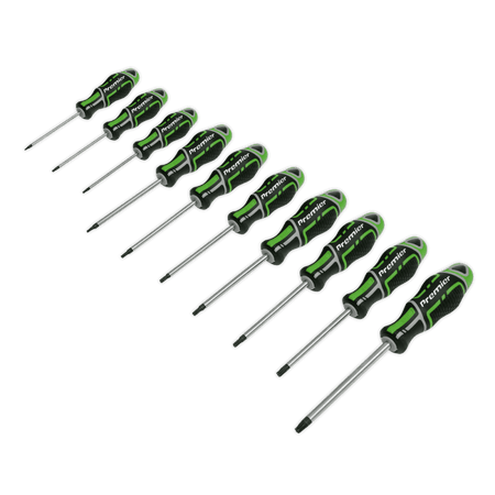 Sealey Premier GripMAX® TRX-Star* Screwdriver Set 10pc - Hi-Vis Green Model No.-AK4324HV