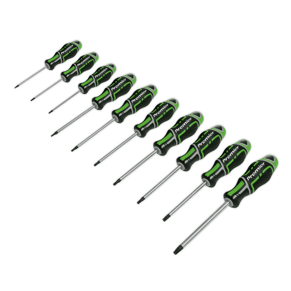 Sealey Screwdriver Set 10pc TRX-Star* GripMAXÂ¶© Hi-Vis Green Model No.-AK4324HV