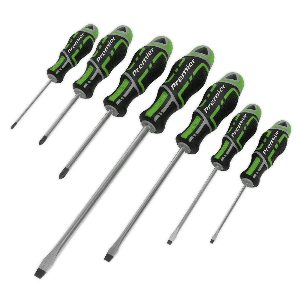 Sealey Premier GripMAX® Screwdriver Set 7pc - Hi-Vis Green Model No.-AK4325HV
