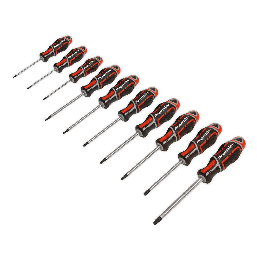 Sealey Premier GripMAX® TRX-Star* Screwdriver Set 10pc - Red Model No.-AK4324