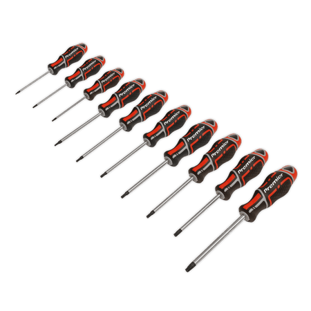 Sealey Premier GripMAX® TRX-Star* Screwdriver Set 10pc - Red Model No.-AK4324
