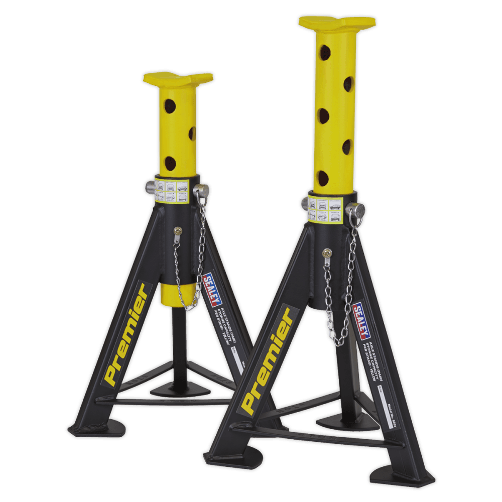 Sealey Axle Stands (Pair) 6tonne Capacity per Stand - Yellow Model No.-AS6Y