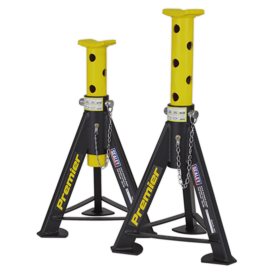 Sealey Axle Stands (Pair) 6tonne Capacity per Stand - Yellow Model No.-AS6Y