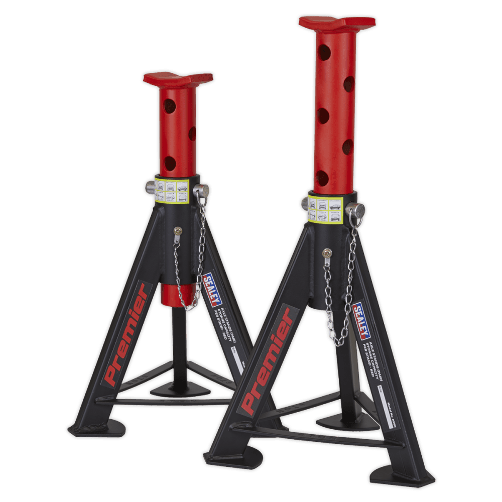 Sealey Axle Stands (Pair) 6tonne Capacity per Stand - Red Model No.-AS6R