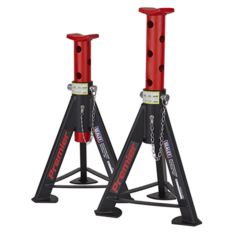 Sealey Axle Stands (Pair) 6tonne Capacity per Stand - Red Model No.-AS6R