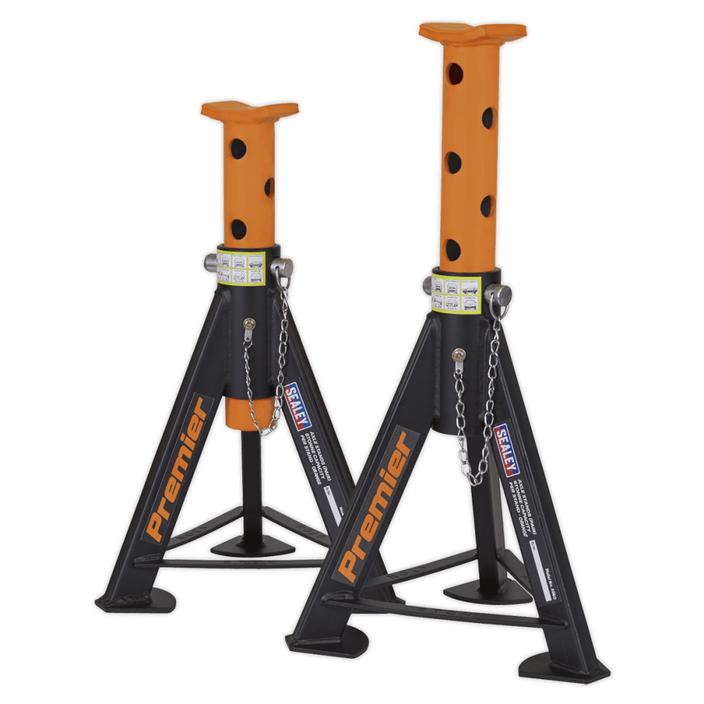 Sealey Axle Stands (Pair) 6tonne Capacity per Stand - Orange Model No.-AS6O