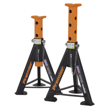 Sealey Axle Stands (Pair) 6tonne Capacity per Stand - Orange Model No.-AS6O