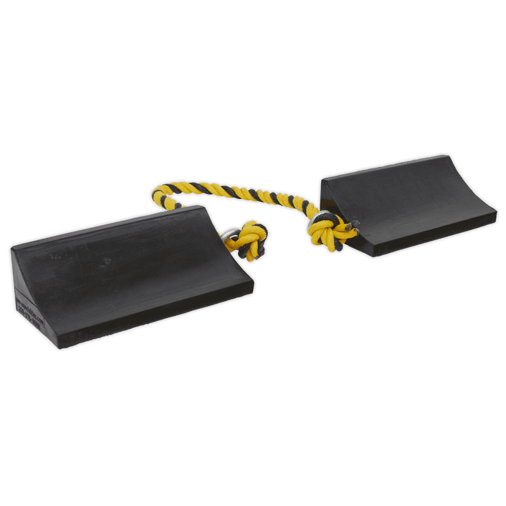 Sealey Rubber Wheel Chocks Heavy-Duty - Pair Model No.-WC16