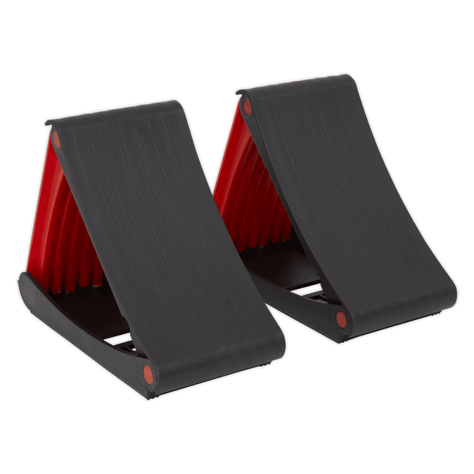Sealey Folding Wheel Chocks - Pair Model No.-WCF01
