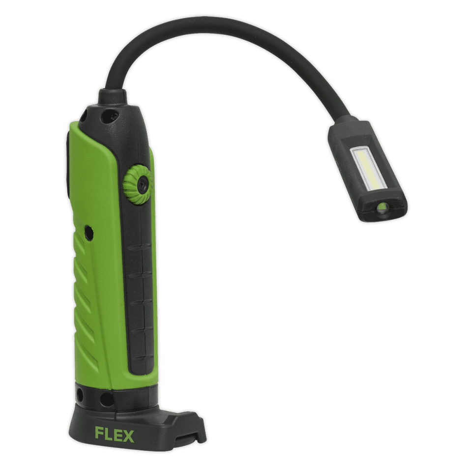 Sealey Flexi Rechargeable Green Inspection Lamp Li-ion 1 COB + 1 LED Model No.-LEDFLEXG