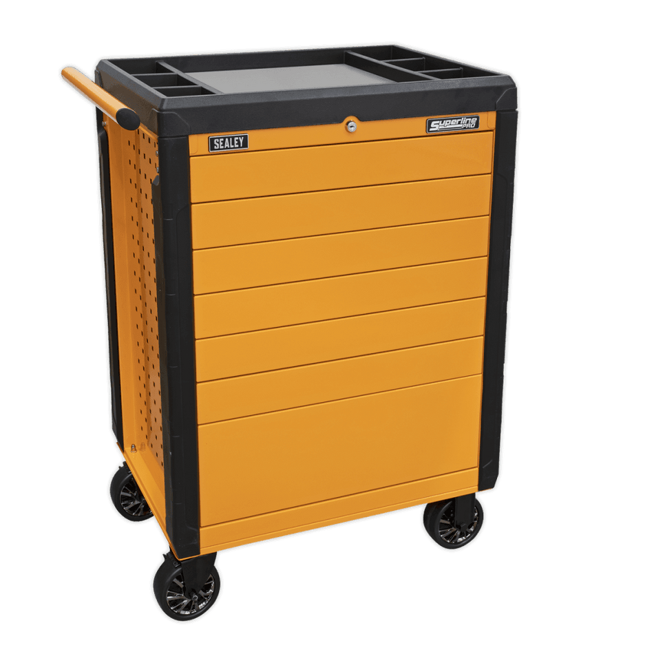 Sealey Rollcab 7 Drawer Push-To-Open Hi-Vis Orange Model No.-APPD7O