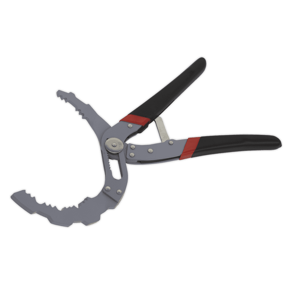 Sealey Premier Self-Adjusting Angled Oil Filter Pliers Model No.-AK6421