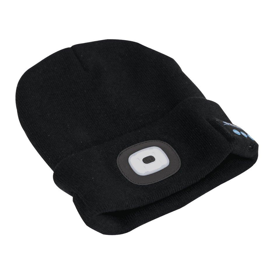 Sealey Beanie Hat 4 SMD LED USB Rechargeable with Wireless Headphones Model No- LED185W