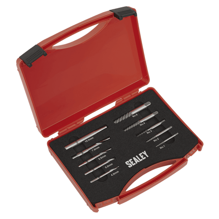Sealey Step Drill Screw/Bolt Extractor Set 10pc Model No- AK8187