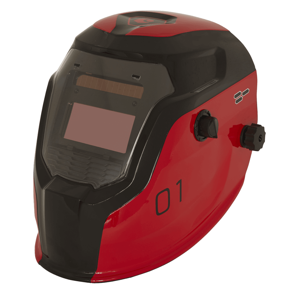Sealey Auto Darkening Welding Helmet Shade 9-13 - Red Model No- PWH1