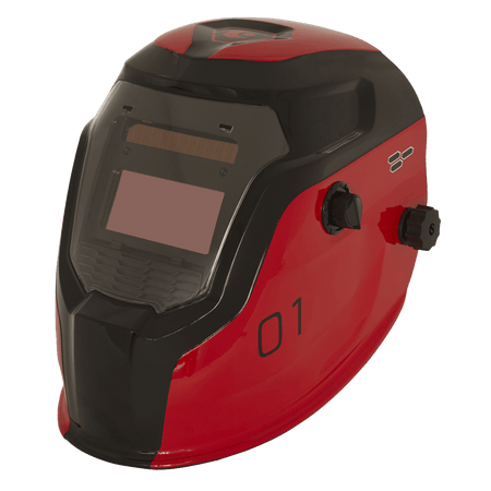 Sealey Auto Darkening Welding Helmet Shade 9-13 - Red Model No- PWH1