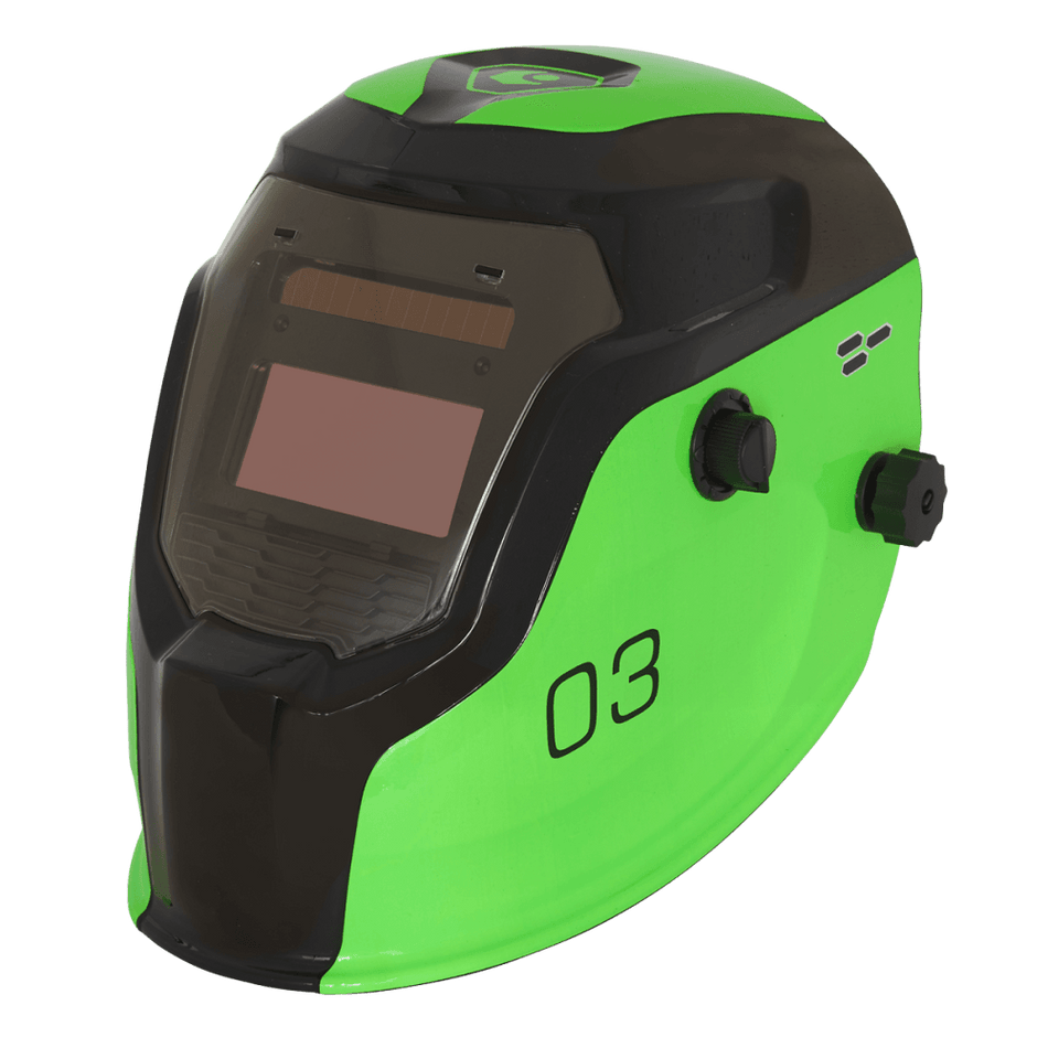 Sealey Auto Darkening Welding Helmet Shade 9-13 - Green Model No- PWH3