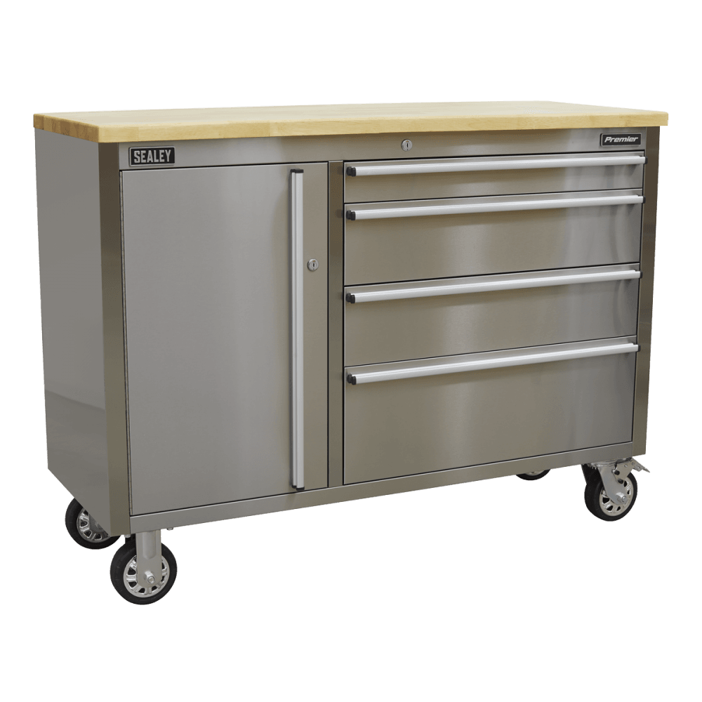 Sealey Mobile Stainless Steel Tool Cabinet 4 Drawer Model No- AP4804SS