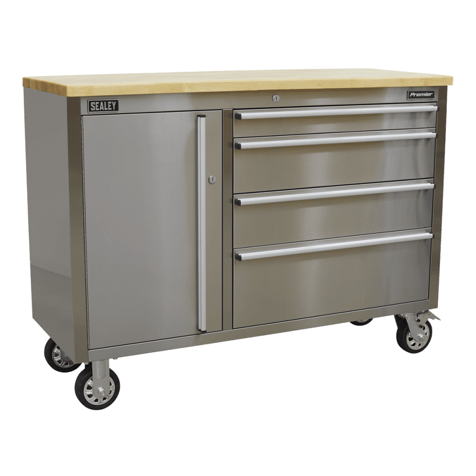 Sealey Mobile Stainless Steel Tool Cabinet 4 Drawer Model No- AP4804SS