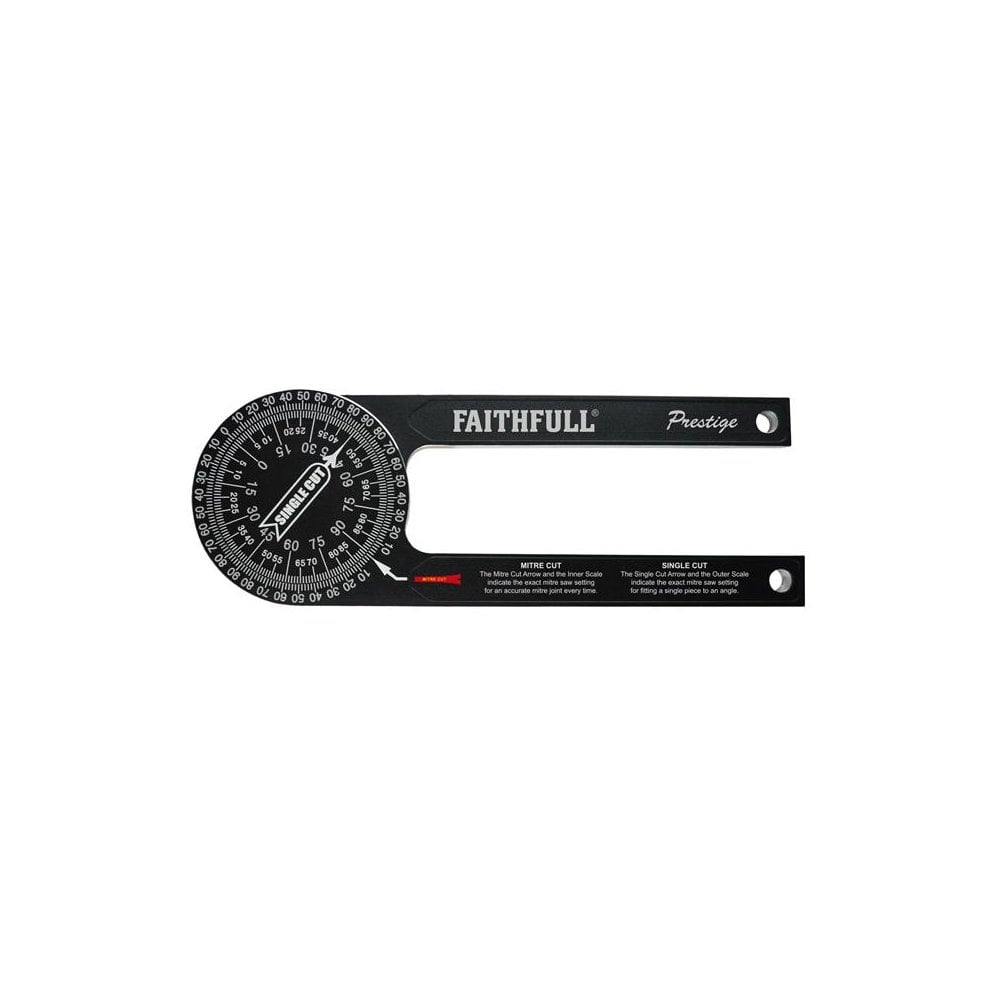 Faithfull Prestige Mitre Saw Protractor Black Aluminium -No. 755001