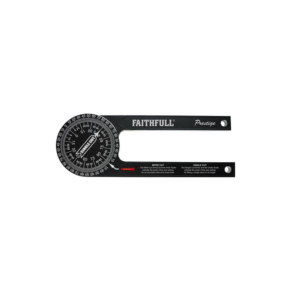 Faithfull Prestige Mitre Saw Protractor Black Aluminium -No. 755001