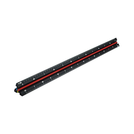 Faithfull Prestige Tri-Scale Engineer Rule Black Aluminium 300mm -No. 78L030