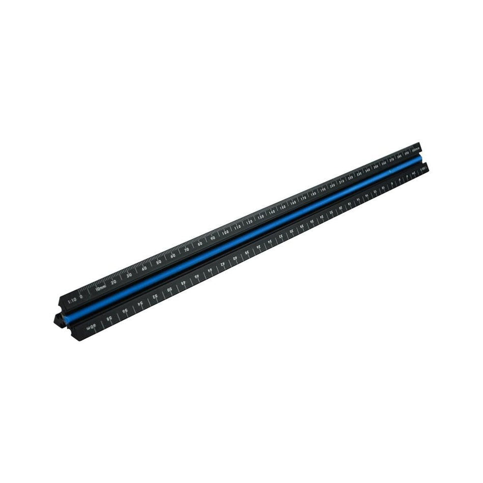 Faithfull Prestige Tri-Scale Architect Rule Black Aluminium 300mm -No. 78L030