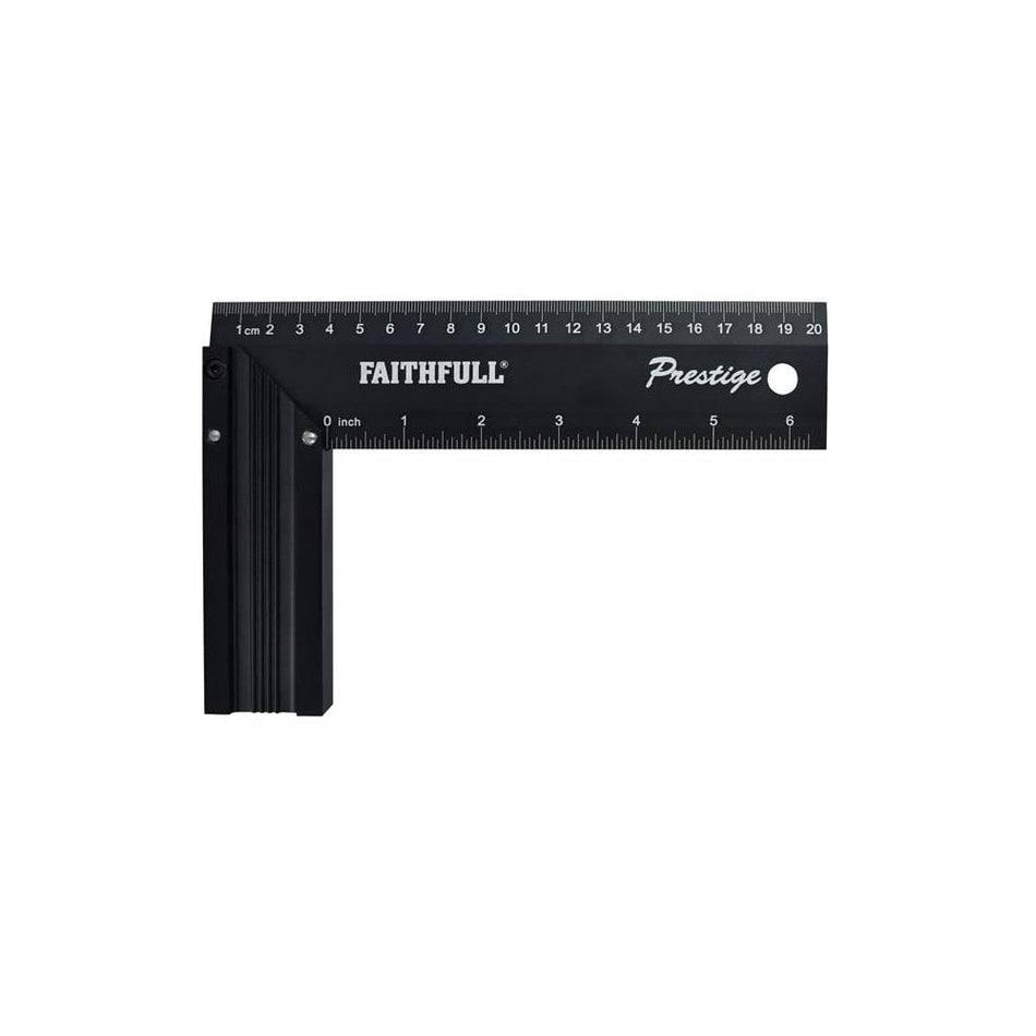 Faithfull Prestige Try Square Black Aluminium 200mm -No. 718L20