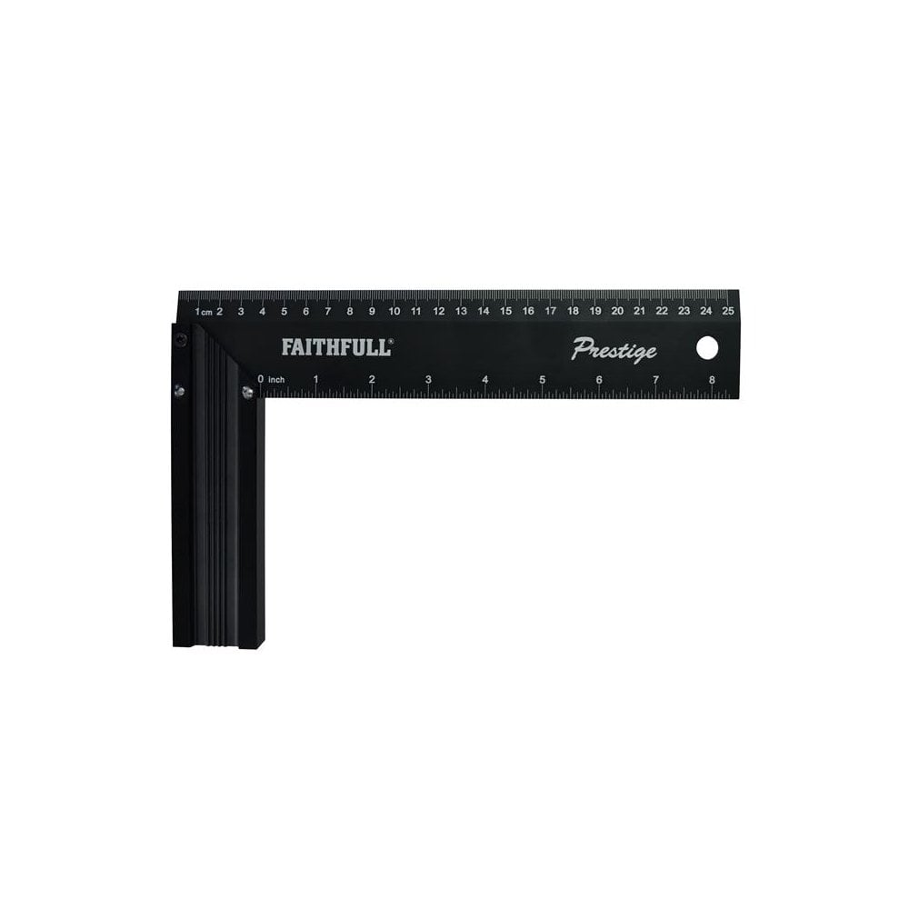 Faithfull Prestige Try Square Black Aluminium 250mm -No. 718L25