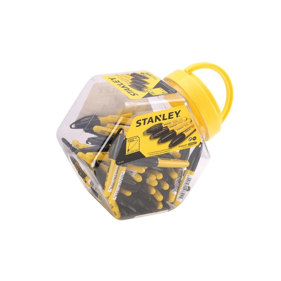 Stanley Tools Mini Fine Tip Marker Black (Tub of 72) -No. 1-47-324